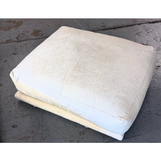 Montauk "Jill" Modular Sofa in Cream Off-White Velvet With Chaise, Chair and Ottoman For Sale - Image 12 of 13