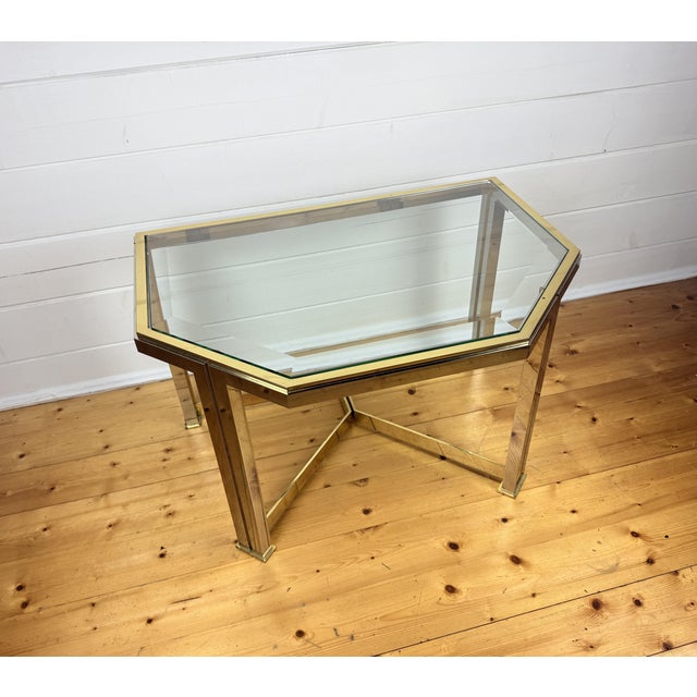 Gold Mid-Century Modern Brass and Glass Side Tables from Vereinigte Werkstätten München, 1970s, Set of 2 For Sale - Image 8 of 11