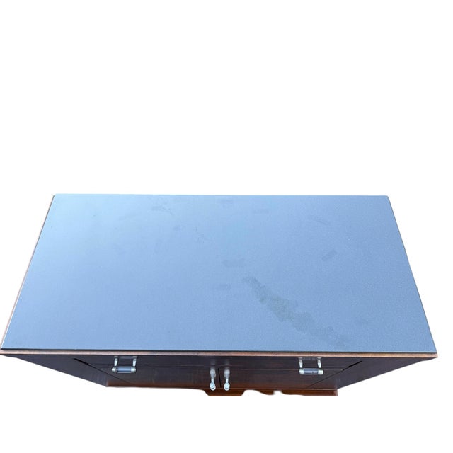 Brown Burl Wood Sideboard Bar With Granite Top For Sale - Image 8 of 10