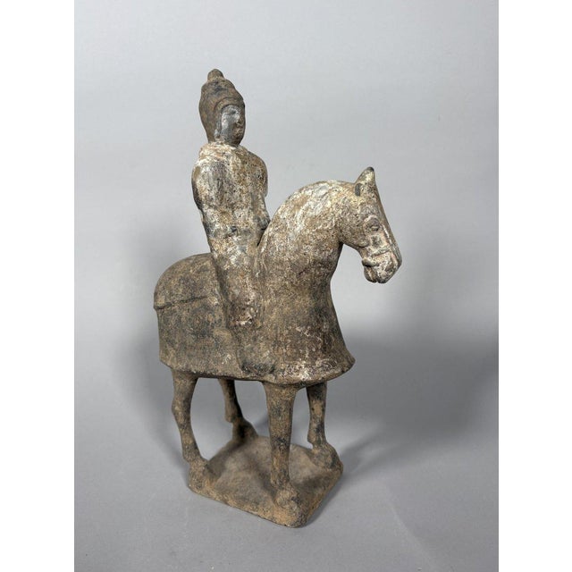 Sculpture of a horseman Mingqi China Tang Dynasty (618-907) For Sale