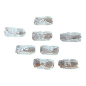 Set of 4 Vintage Frosted Glass Napkin Rings