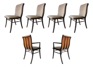 1950s Set of 6 Sabre Leg Dining Chairs by Robsjohn-Gibbings for Widdicomb