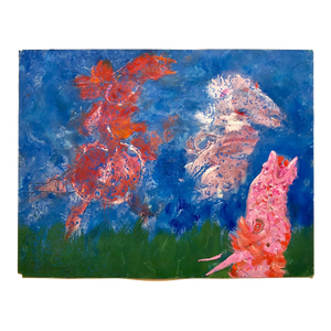 Robert Beauchamp, American Neo Expressionist "Wild Horses" Modernist Oil Painting