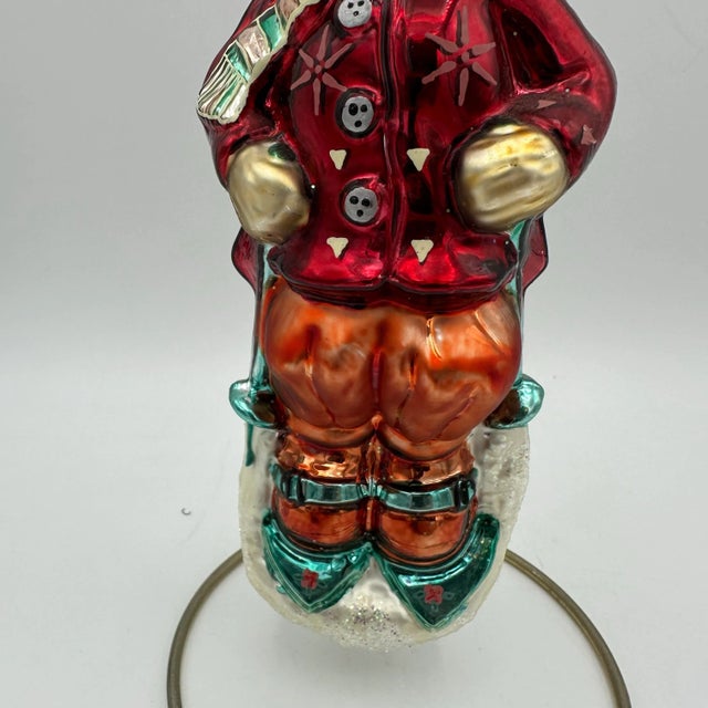 1997 Christopher Radko Muffy Vanderbear Sleddin' & Skiddadlin' Christmas Ornament For Sale - Image 4 of 10
