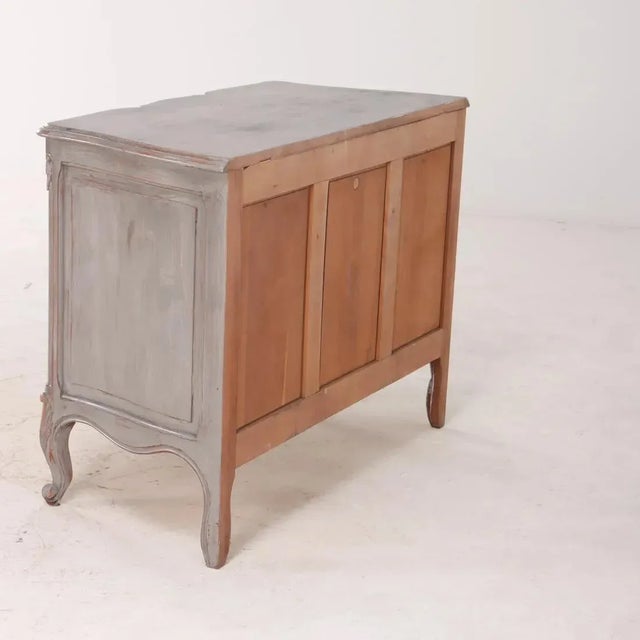 French Louis XV Style Painted Three Drawer Commode C 1945 For Sale - Image 4 of 10