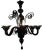 Early 21st Century Vintage Italian Murano Style Glass Chandelier in Black For Sale - Image 5 of 7