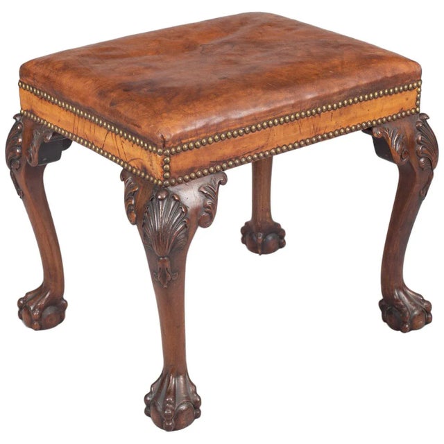George III Style Mahogany and Leather Stool For Sale - Image 11 of 11