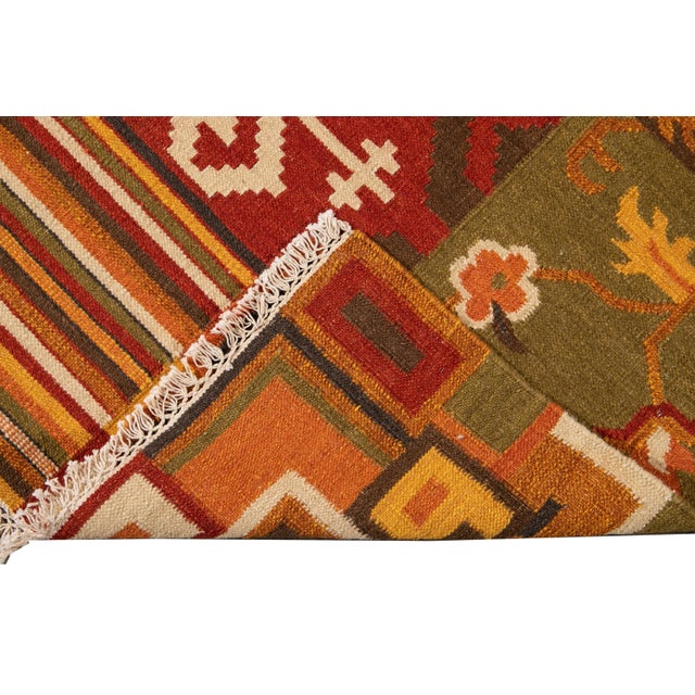 21st Century Contemporary Kilim Rug 4 '6'' X 6' 6''. For Sale - Image 4 of 11