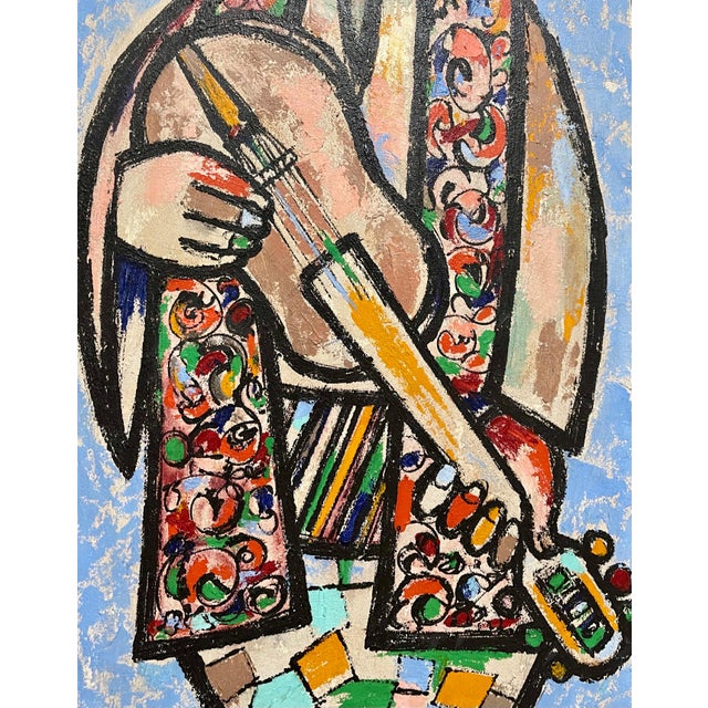 Genre: Other Subject: People Medium: Oil Surface: Canvas Dimensions: 35" x 16.5 Dimensions w/Frame: 35.5" x 17.25 This...