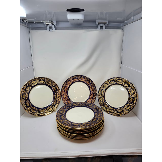 Fine set of 12 Royal Dulton plates made for Tiffany and Company, New York City. Each porcelain plate is 10 1/2" in...