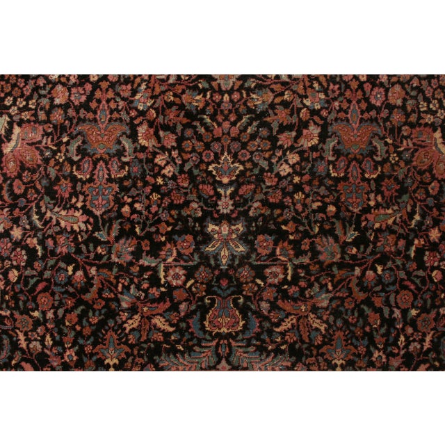Late 19th Century Handmade Antique Rug in Red and Beige All Over Floral Pattern For Sale - Image 5 of 6