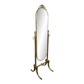 Neoclassical style psychedelic swivel brass mirror in the style of Maison Jansen For Sale