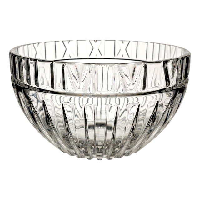 Attributed Tiffany & Co. Atlas Crystal Centerpiece Bowl, 9.75", C. 1995–2005 For Sale