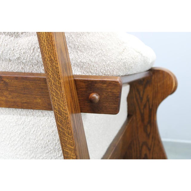 Brutalist Oak Armchairs, Czechoslovakia, 1970s, Set of 2 For Sale - Image 15 of 17