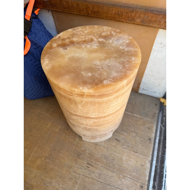 Contemporary Baker Colonia Spot Table Barbara Barry Honey Onyx For Sale - Image 3 of 5