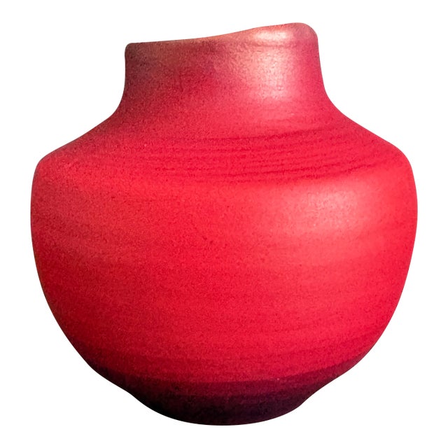 Tom Krueger Signed Foku Pottery Vase For Sale