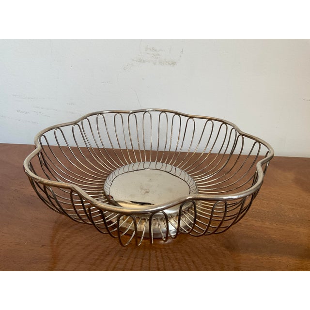 Mid 20th Century Silver Plated Bread Basket - Attributed to Gorham For Sale - Image 10 of 14
