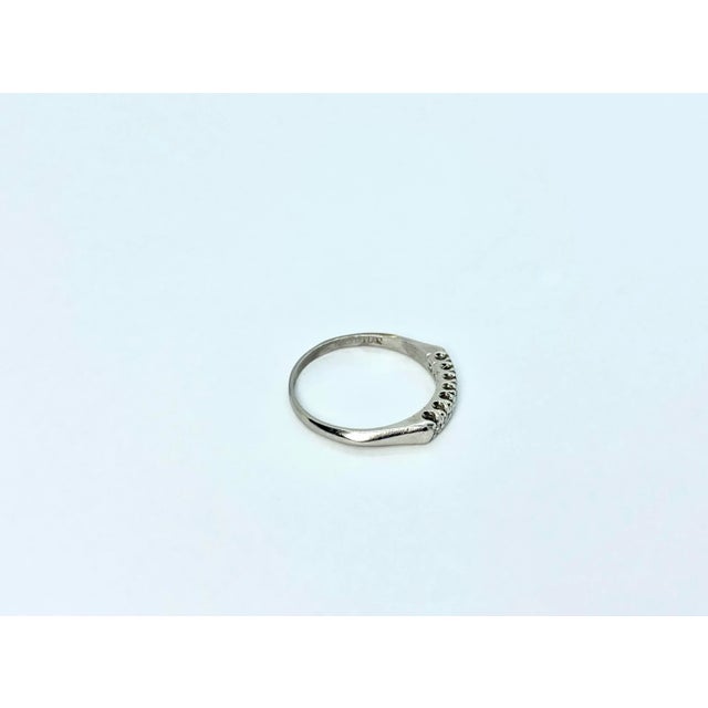 Mid-Century Modern 1950s Vintage Platinum Single Cut Diamond Ring, Size 7.25 For Sale - Image 3 of 10