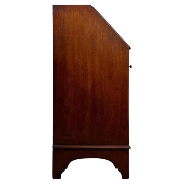 Gold 20th Century Edwardian English Mahogany Bureau, 1890s For Sale - Image 8 of 14