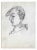 Alexandra Merker (1920-2009) Self portrait drawing. Unsigned, estate stamp on back, inscribed "Me" lower right.