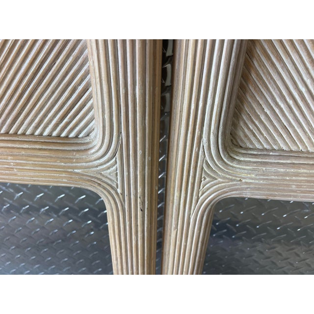 Vintage Faux Pencil Rattan Twin Headboard Set, Wood For Sale - Image 4 of 12