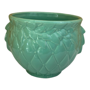 1950s McCoy Quilted Seafoam Signed Pot