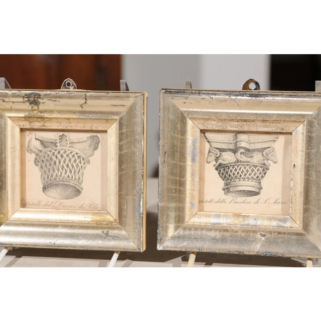 Italian 19th Century Engravings Depicting Capitals in Silver Frames - A Pair For Sale In Atlanta - Image 6 of 12