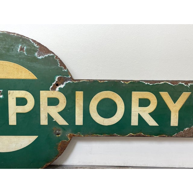 1940s Original 1940's Mid Century Southern Railway Enamel Target Sign “Dover Priory” – British Railwayana For Sale - Image 5 of 12