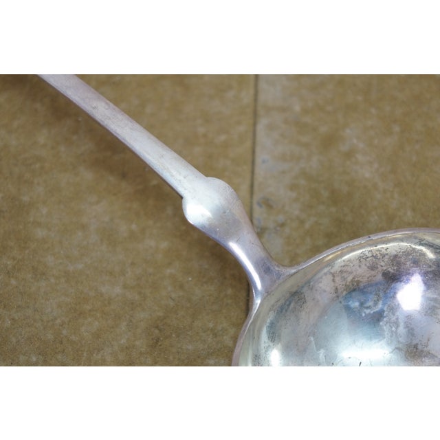 Antique Vienna Austria Josef Zemen 800 Silver Soup Serving Spoon Ladle 176g 12" For Sale - Image 6 of 13