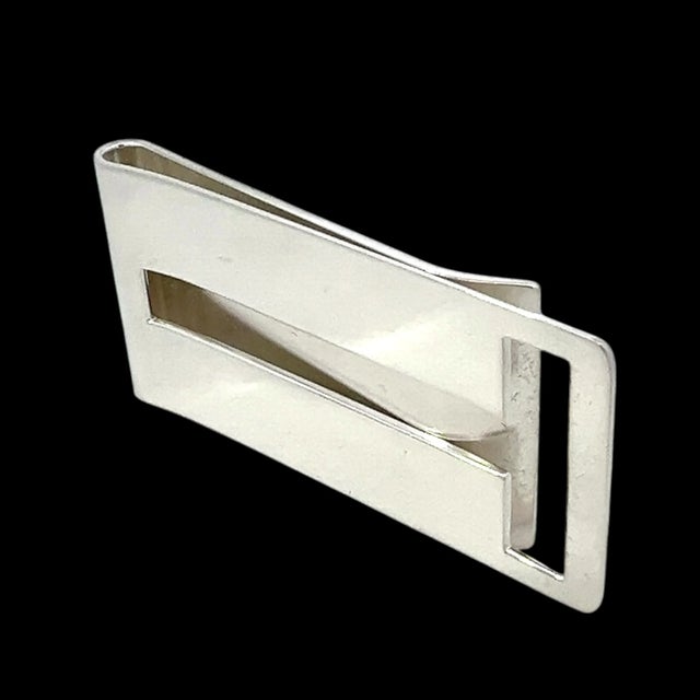 Silver Tiffany & Co Estate Large "T" Money Clip Sterling Silver For Sale - Image 8 of 13