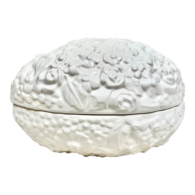 Vintage Large Ceramic Egg Box For Sale