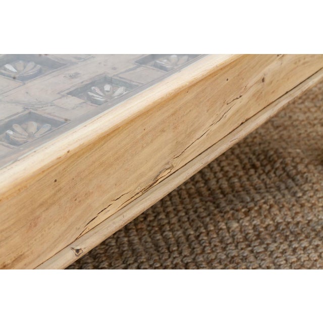 Antique Carved Lotus Ceiling Panel Coffee Table For Sale - Image 4 of 18