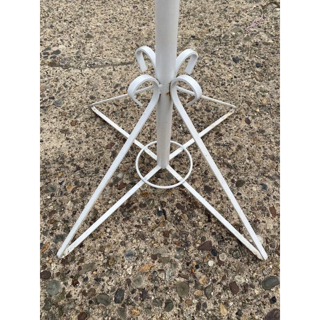 Early 21st Century White Wrought Iron 16 Hook Garden Ornament Plant Stand Holder For Sale - Image 4 of 9