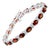 18 Carat Genuine Natural Garnet Tennis Bracelet 14 Karat White Gold For Sale