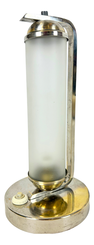 Bauhaus Nickel-Plated Tubular Table Lamp from Elma Weimar, 1930s