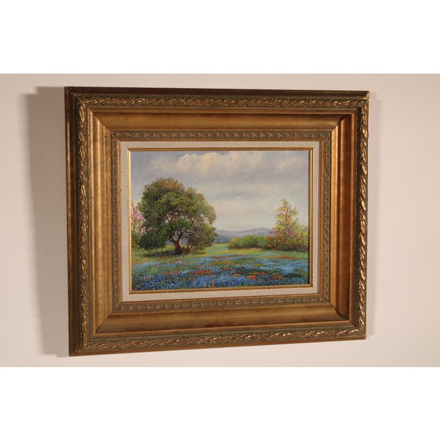 Impressionist Painting of Texas Blue Bonnets by Ruth Greer (1936-2004) For Sale - Image 3 of 12