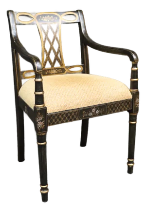Baker Chinoiserie Regency Style Arm Chair