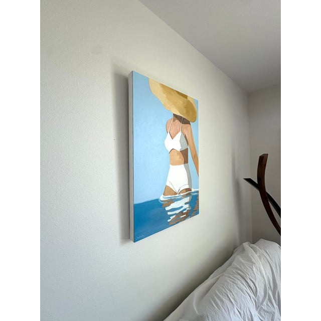 "Woman in the Big Straw Hat" Original Modern Oil Painting, by Jennifer Hohlfelder For Sale - Image 4 of 9