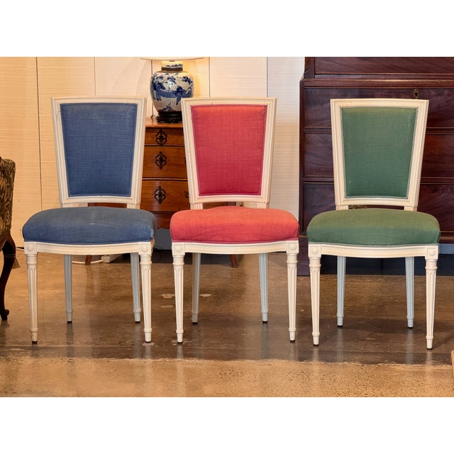 1950s Set of Six Directoire Style Dining Chairs For Sale - Image 4 of 12