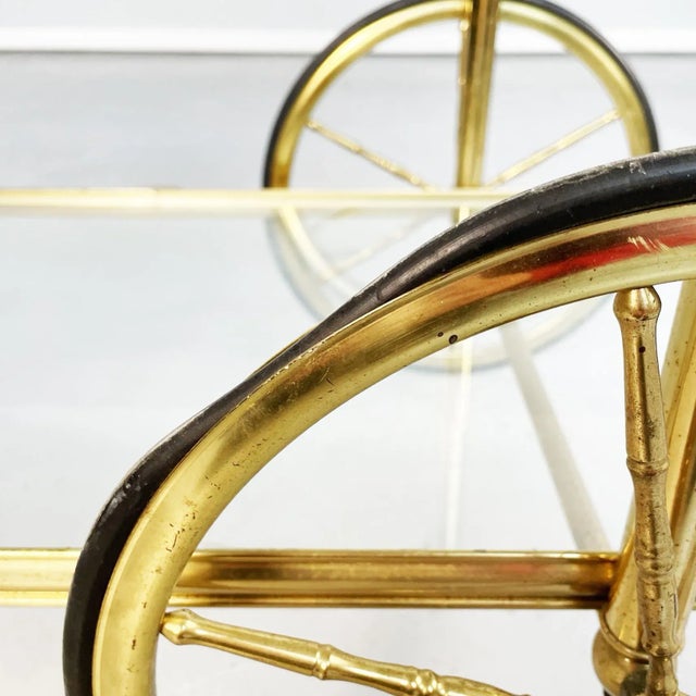Mid-Century Italian Modern Bar Cart in Brass & Glass, 1950s For Sale - Image 18 of 18