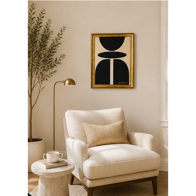 2020s Quiet Monument — Mid-Century Inspired Abstract Acrylic Painting by Bryan Boomershine, Framed For Sale - Image 5 of 8