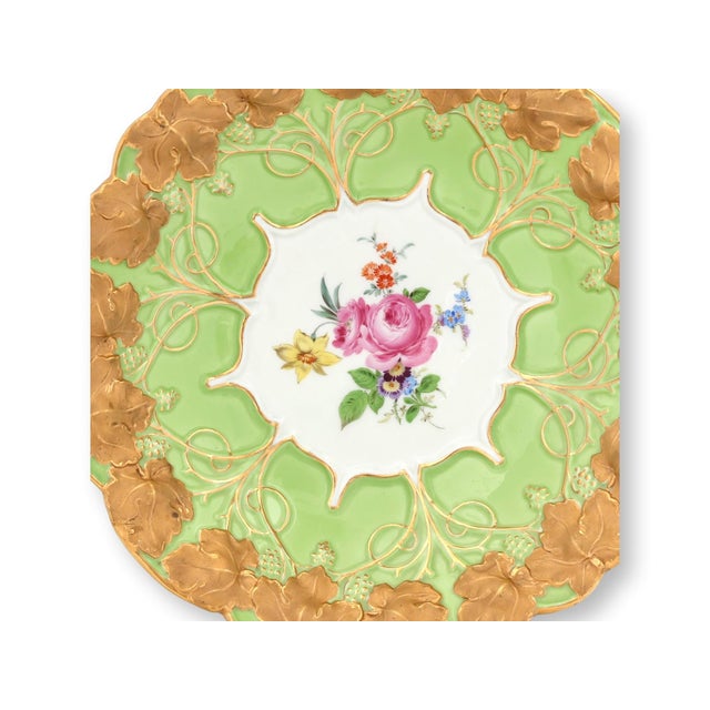 Antique Meissen Poison Green & Gilt Bowl For Sale - Image 4 of 4