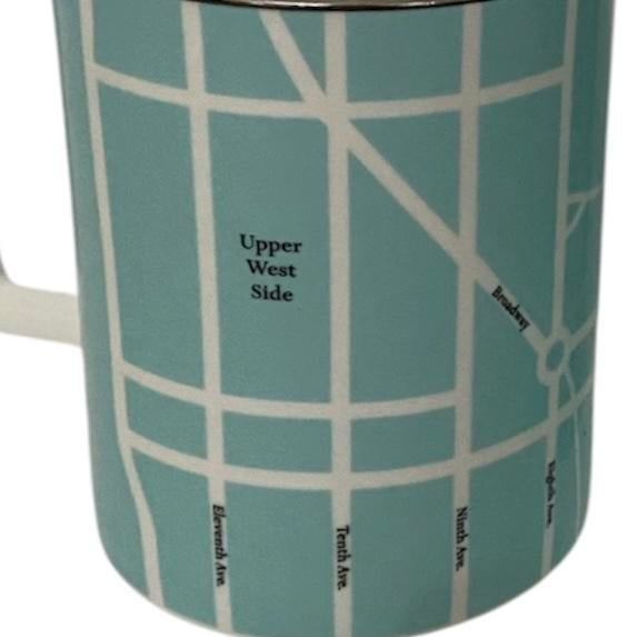 ModernTiffany and Co. New York Fifth Avenue Manhattan Map Mugs, Blue, Limited Edition - Pair For Sale In New York - Image 6 of 9