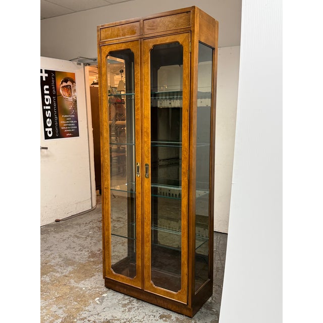 Campaign Campaign Style Curio Display Cabinet, Vintage For Sale - Image 3 of 12