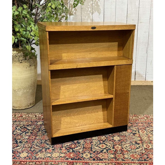 English Double-Sided Oak School Library Bookcase For Sale - Image 9 of 14