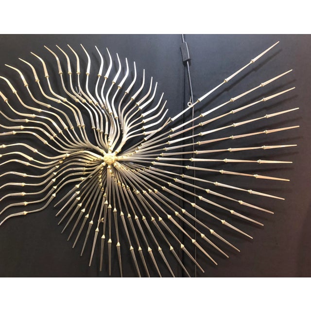 Metal Mid-Century Ron Scmidt Brutalist Nail Wall Sculpture For Sale - Image 7 of 9