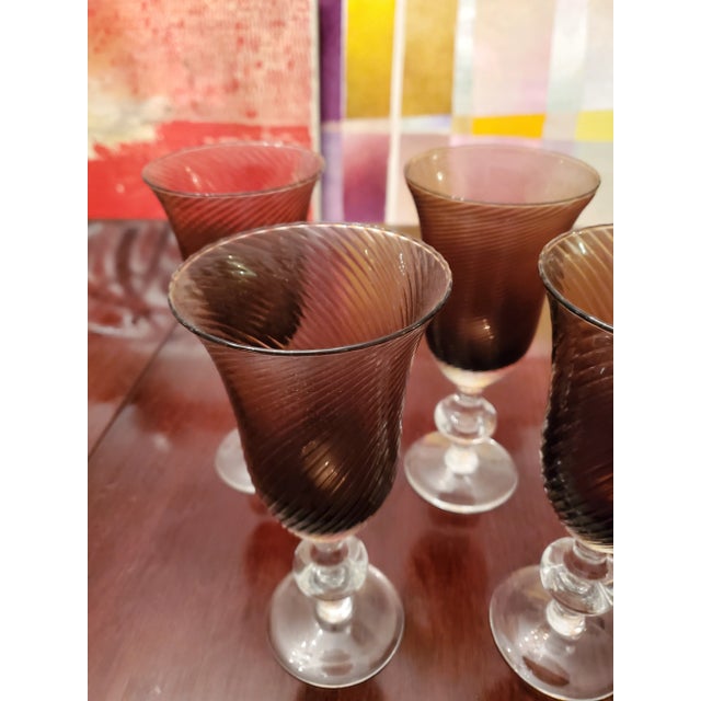 A nice set of circa 1960 Venetian swirl glasses. Classic mid century design with the Italian flair and high style typical...