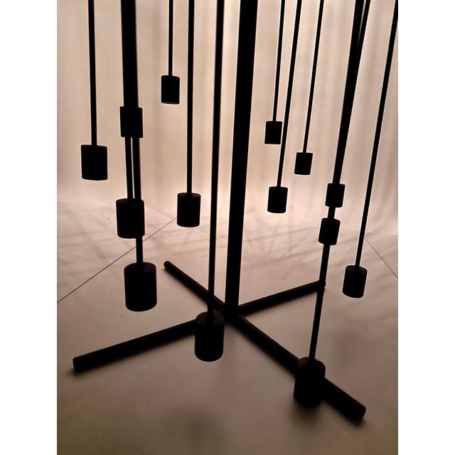 Large Wrought Iron Attrape-Feux Art Light Sculpture for 14 Candles attributed to Daniel Grobet, France, 1980s-1990s For Sale - Image 16 of 18