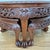 George Zee Mid-20th Century Signed George Zee Asian Dragon Carved Rosewood Tea Table & 4 Stools - Set of 5 For Sale - Image 4 of 11