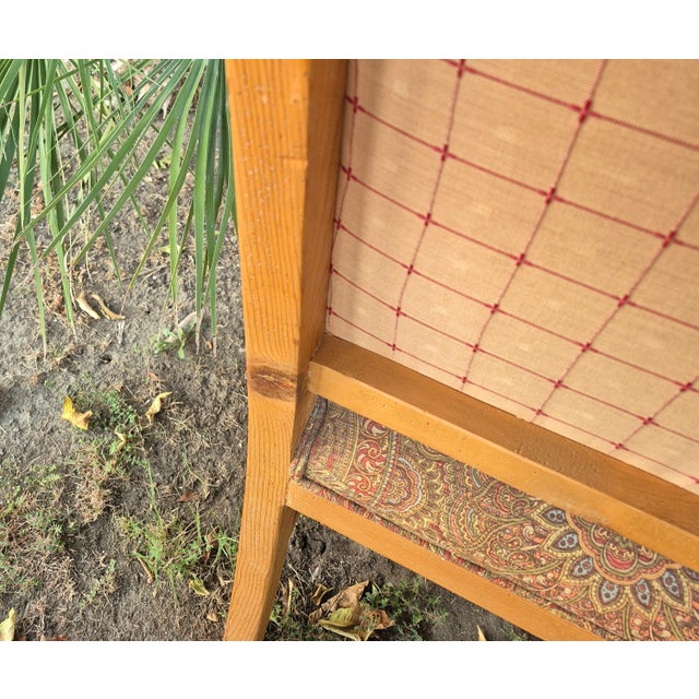Vintage Mid-Century French Provincial Style Open Armchairs With Tapestry Brocade - A Pair For Sale In Palm Springs - Image 6 of 16